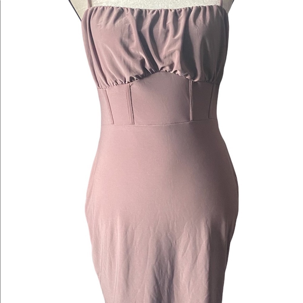 GLARE-MAUVE FITTED DRESS